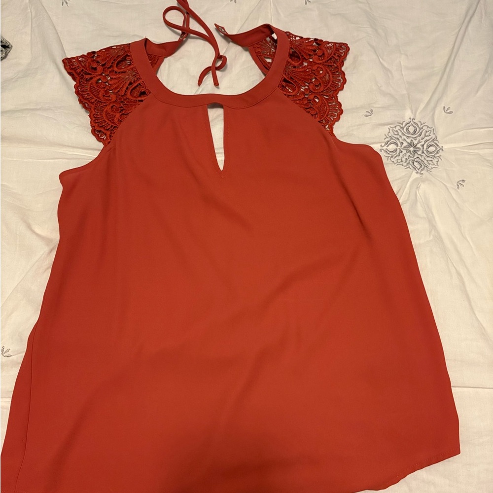 Elegant Burt Orange Sleeveless Top